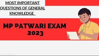 MP PATWARI EXAM 2023 Most IMP Questions of General Knowledge Part - 1 in Hindi