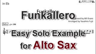 Funkallero - Easy Solo Example for Alto Sax