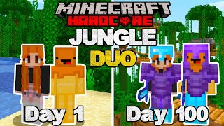 We Survived 100 Days Of HARDCORE Minecraft In A JUNGLE ONLY World As A DUO... Here's What Happened