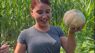 Así hacemos arroz de ahuyama y queso amasado en bola.