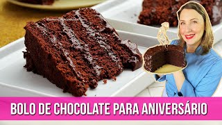 BOLO DE CHOCOLATE PARA ANIVERSÁRIO SIMPLES SEM TRIGO SEM LEITE