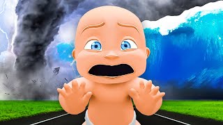 Baby Survives 100 NATURAL DISASTERS!