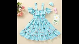 kidss double frill printed frock #fashion #babyfashion #seasons #kidsfashionforall