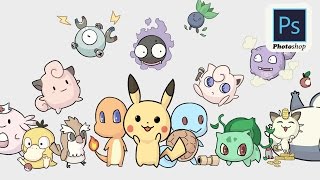 Pokemon Go : How to Draw Pokemon in photoshop / 如何画精灵宝可梦（pokemon）