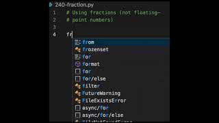 It is also possible to use fractions in your Python programs. Not just floating-point numbers