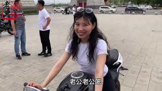 西安美女对春风250sr街跑的看法 160身高骑行无压力 女骑士摩托车