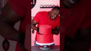Using only the color red for this cake #shorts