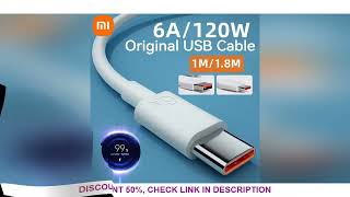 xiaomi 6A Usb Type C Cable Charger 120w Turbo Tipo Fast Charging For Redmi 13 12 11 10 Pro ultra Poc