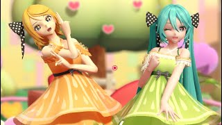 【鏡音リン, 初音ミク】Viva Happy 【YYB x MMD】