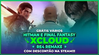 NOVIDADES CLOUD GAMING - GRÁTIS VÁRIOS - HITMAN E FINAL FANTASY + RE4 REMAKE COM DESCONTÃO NA STEAM!