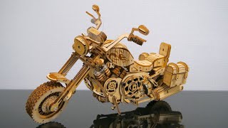 Wooden Puzzle Kit | MECHANICAL GEARS CRUISER MOTORCYCLE - Robotime