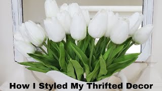 How I Styled My Thrifted Decor | Home Decor On a Budget | Vintage Cottage Decor