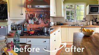 This transformation was huge! Kitchen Decluttering and Cleaning Makeover