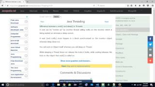 Difference between a wait() and sleep() in Threads. | javapedia.net