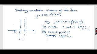 Graphing quadratics y=a(x-r)(x-s)