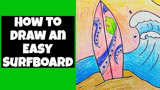 How to Draw An Easy Surfboard for Kids