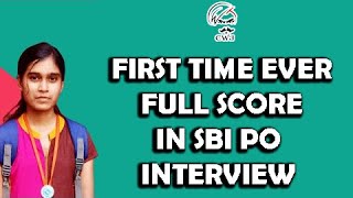 FIRST TIME EVER FULL SCORE IN SBI PO INTERVIEW | Ms.Sugapriya