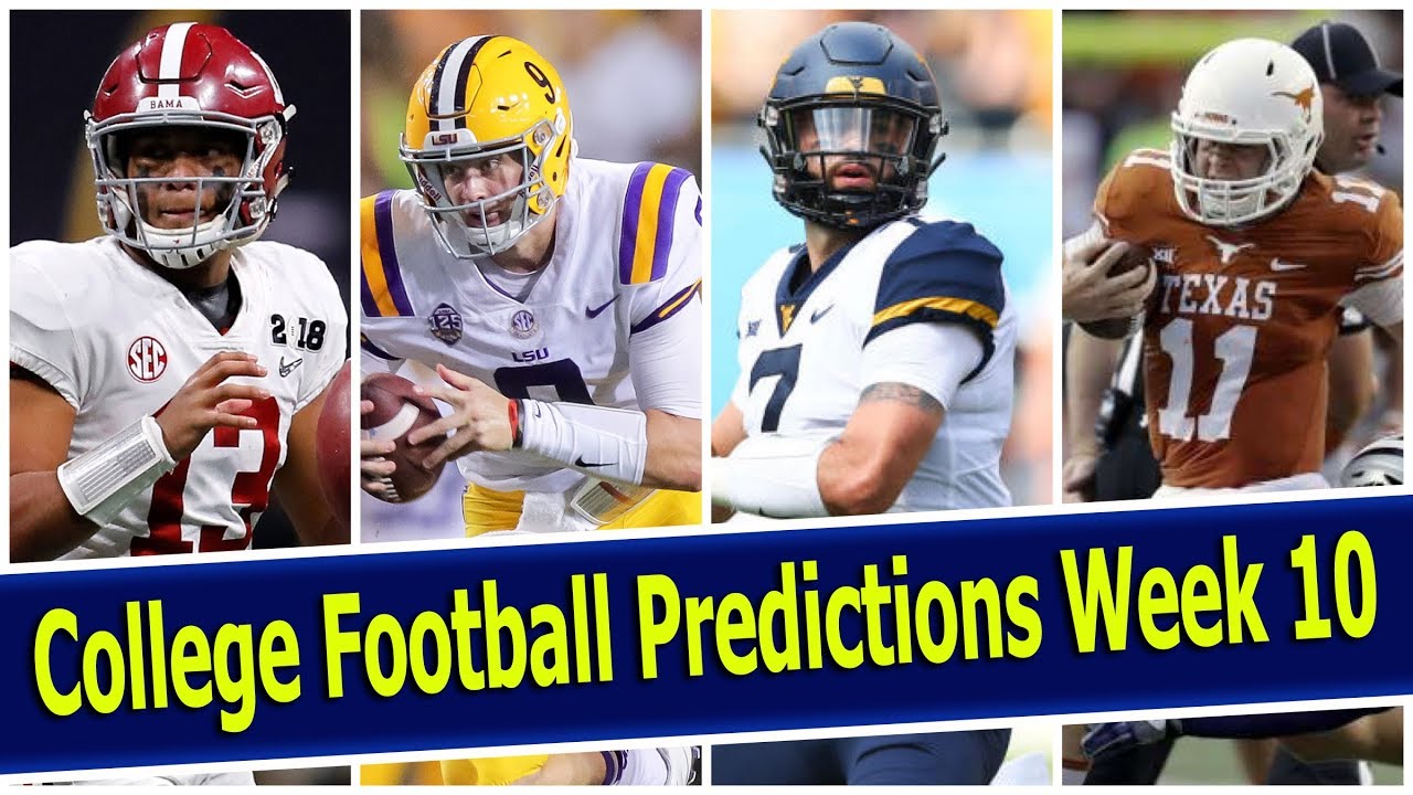 College Football Predictions Week 10 - YouTube