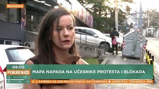 MAPA: Napadi na učesnike protesta i blokada (Probudi se, TV Nova S)