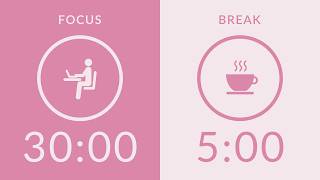 30/5 Pomodoro Timer with Pink Noise 🎧 1.5-Hour Study with Me for Deep Focus & ADHD ✨