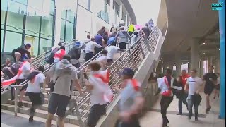 Chaos erupts at Wembley as Fans without ticket overrun Security and storm the stadium | #EURO2020