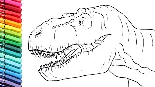 How to Draw a T-Rex Head - Dinosaur from Jurassic Parck