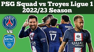 PSG Squad vs Troyes ► Ligue 1 2022/23 Season ● HD
