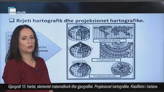 Gjeografi 10 - Hartat, elementet matematikorë dhe gjeografikë. Projeksionet hartografike.