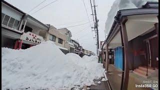 高田地区一斉雪下ろし　作業前の朝の様子　1月24日7時半ごろ　新潟県上越市