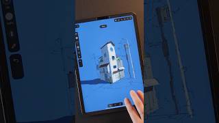 "The process of drawing a building✏️" #feather3d #3dcg #art