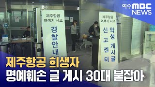 제주항공 희생자 명예훼손 글 게시 30대 붙잡아 (250109목/뉴스데스크)