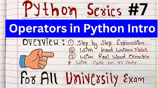 Introduction to Operators in Python | Python Basics Explained | code hacker