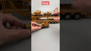 Flatbed transport truck carrying JCB dump Truck and excavator #diecast #viralshorts #dumptruck #usa