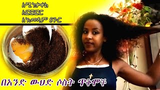 የቡና እና የእንቁላል ውህድ // ለሚነቃቀል - ለፎሮፎር - ለአመዳም ፀጉር (ለፀጉር እድገት)