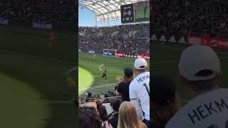 Ryan Hollingshead gets fouled at MLS Cup 2022 Championship LAFC vs Philadelphia (Field Club view)