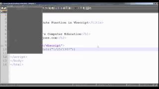 IsDate Function In Vbscript Tamil