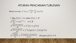 ATURAN PENCARIAN TURUNAN BESERTA PEMBAHASAN SOAL