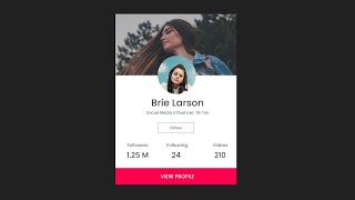How To Make Profile Card Design For Website Using HTML And CSS