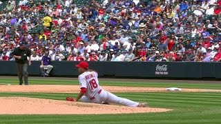 STL@COL: Martinez falls, shaken up following pitch