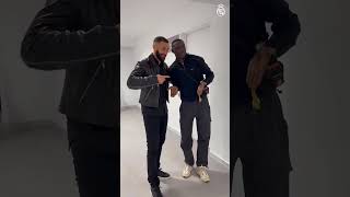 Karim Benzema flexing with Khaby00 after real madrid match