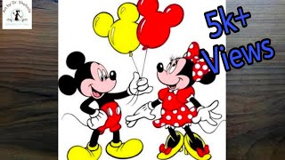 How To Draw Mickey Mouse And Minnie Mouse ❤️ Step by step || Easy Drawing || Simple Drawing