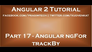 Angular ngFor trackBy