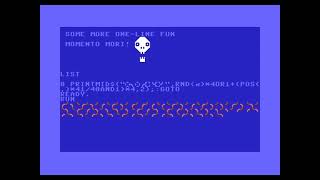 One-line Commodore 64 BASIC worms pattern