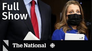 CBC News: The National | Federal budget 2022, Defence spending, Tiger Woods