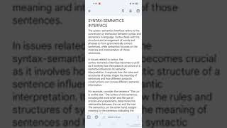 Syntax-Semantic Interface in Issues in Syntax