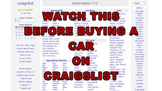 Buying A Car On Craigslist Watch This First