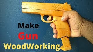 how To Make Wooden Gun WoodWorking Art  Wood Carving Wooden Gun
