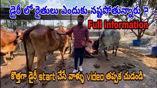 Full information about dairyfarms,కొత్తగా డైరీ చేసే వాళ్ళు తప్పక చుడండి  97019 65687