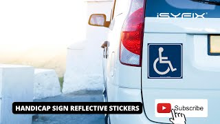 iSYFIX - Handicap Signs Stickers Decal Symbol – 4 Pack Reflective Silver 6x6 Inch – Adhesive Vinyl ♿