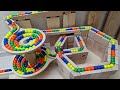 Marble Run Race ☆ Railroad Crossing + HABA Slope + Cuboro + Bornelund Quadrilla